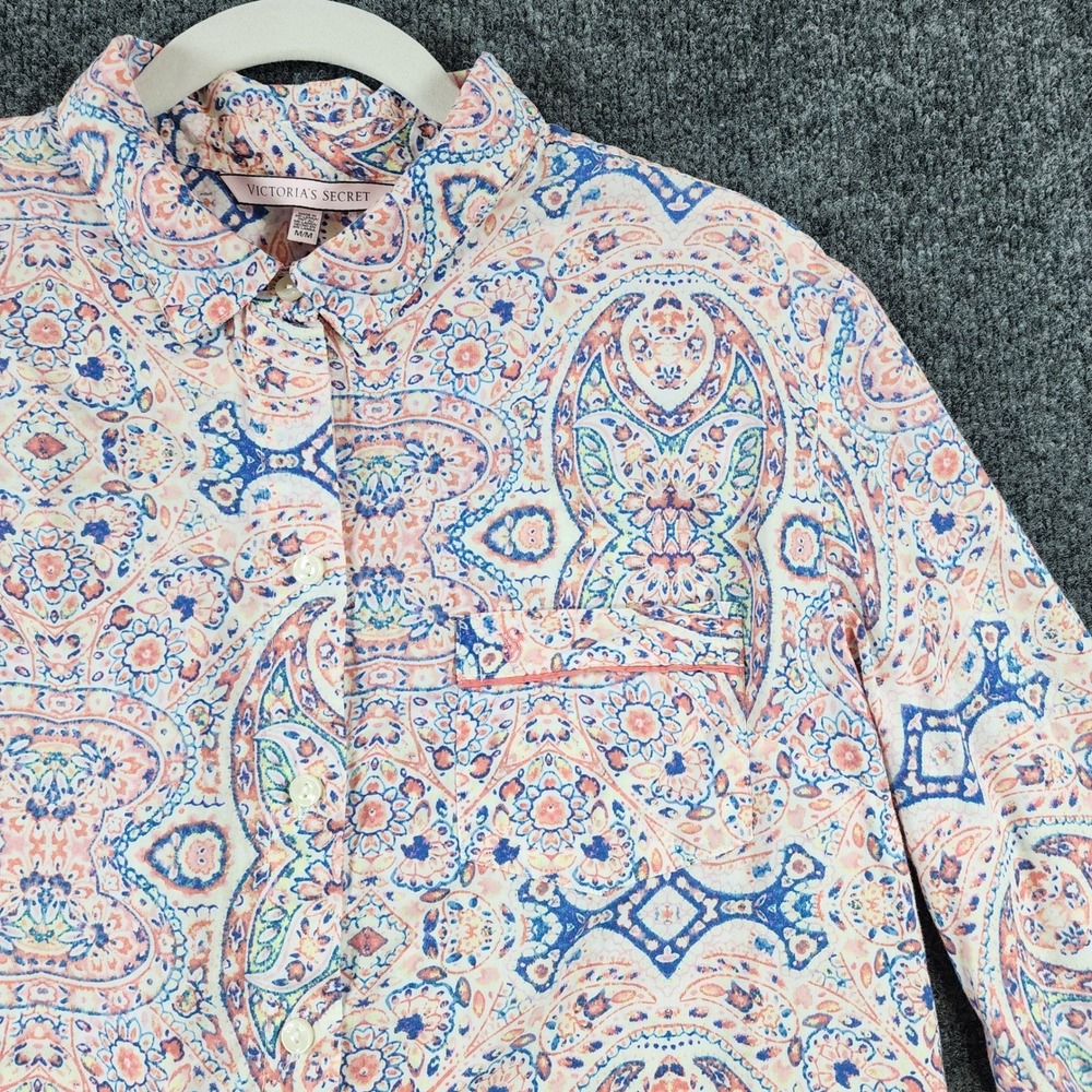 Victoria's Secret Women Boho Paisley Cottagecore‎ Indie Prairie Shirt Size M